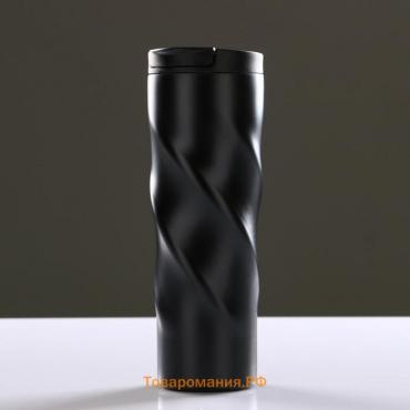Термокружка, 500 мл, Спираль "Мастер К", сохраняет тепло 8 ч, 7.8х22 см, чёрная