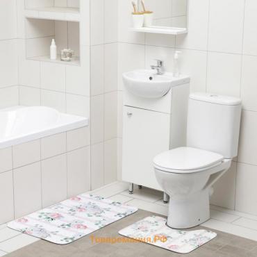 Набор ковриков для ванной и туалета «Розалия», 2 шт: 50×80, 40×50 см