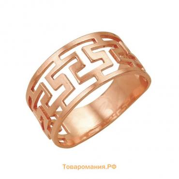 Кольцо "Клеопатра", розовое золочение, 17,5 размер