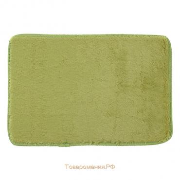 Коврик для ванной прямоугольный «Пушистик», 40×60 см, цвет зелёный