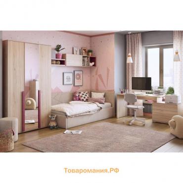 Комплект детской мебели «Лайк К121», ЛДСП, велюр, цвет дуб мария / фуксия / капучино