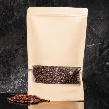 Пакет Zip - lock Крафт с прямоугольным окном,22×32×4 см